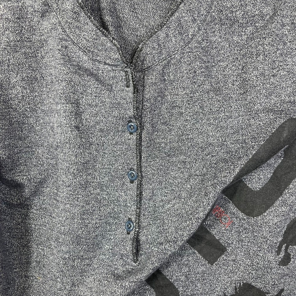 Capitol One Piece Henley Union Suit unisex Gray Cotton Kyoto Graphic Sleepwear - Picture 10 of 16